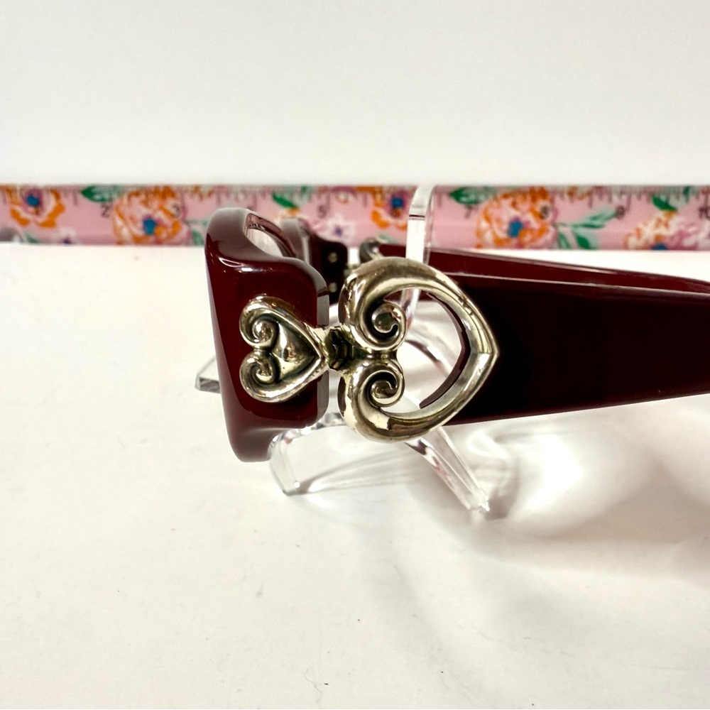 Brighton Balboa Heart Readers – Burgundy Red w/ Case - Picture 3 of 8